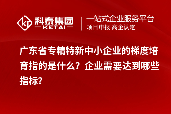 廣東省專(zhuān)精特新中小企業(yè)的梯度培育指的是什么？企業(yè)需要達(dá)到哪些指標(biāo)？