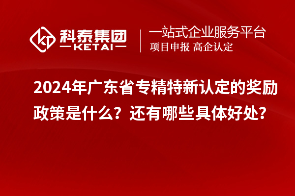 2024年廣東省專精特新認定的獎勵政策是什么？還有哪些具體好處？