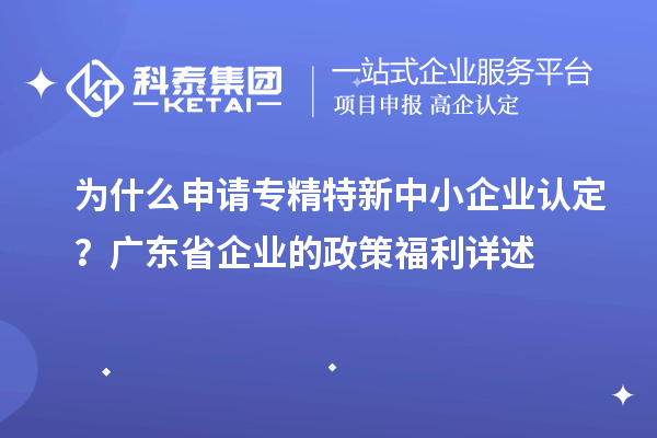 為什么申請專精特新中小企業(yè)認定？廣東省企業(yè)的政策福利詳述