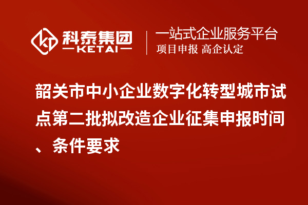 韶關(guān)市中小企業(yè)數(shù)字化轉(zhuǎn)型城市試點(diǎn)第二批擬改造企業(yè)征集申報(bào)時(shí)間、條件要求