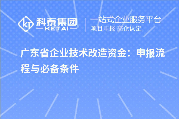 廣東省企業(yè)技術(shù)改造資金：申報流程與必備條件