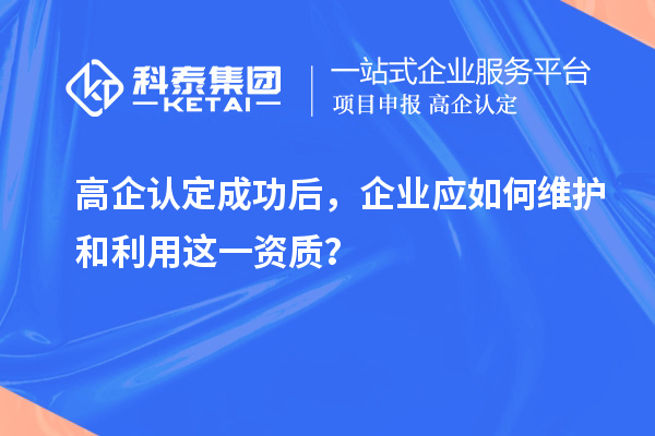 高企認(rèn)定成功后，企業(yè)應(yīng)如何維護(hù)和利用這一資質(zhì)？