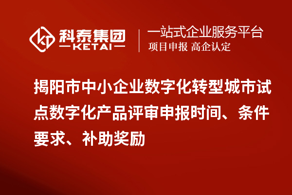 揭陽市中小企業(yè)數(shù)字化轉(zhuǎn)型城市試點數(shù)字化產(chǎn)品評審申報時間、條件要求、補助獎勵