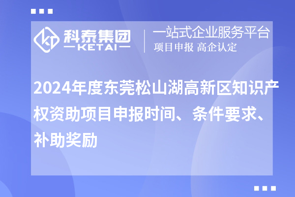 2024年度東莞松山湖高新區(qū)知識(shí)產(chǎn)權(quán)資助項(xiàng)目申報(bào)時(shí)間、條件要求、補(bǔ)助獎(jiǎng)勵(lì)