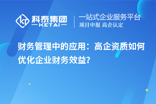 財務(wù)管理中的應(yīng)用：高企資質(zhì)如何優(yōu)化企業(yè)財務(wù)效益？