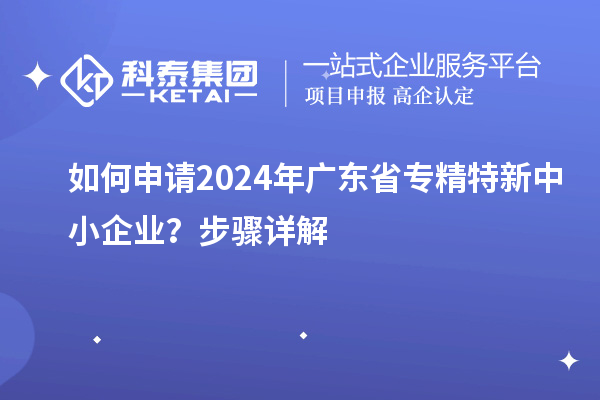 如何申請(qǐng)2024年廣東省專精特新中小企業(yè)？步驟詳解