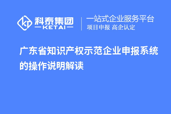 廣東省知識產(chǎn)權(quán)示范企業(yè)申報(bào)系統(tǒng)的操作說明解讀