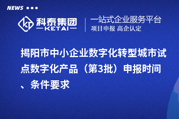 揭陽市中小企業(yè)數(shù)字化轉(zhuǎn)型城市試點(diǎn)數(shù)字化產(chǎn)品（第3批）申報時間、條件要求