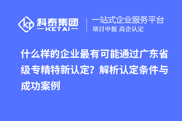 什么樣的企業(yè)最有可能通過(guò)廣東省級(jí)專(zhuān)精特新認(rèn)定？解析認(rèn)定條件與成功案例