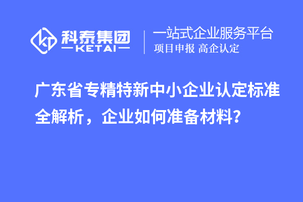 廣東省專(zhuān)精特新中小企業(yè)認(rèn)定標(biāo)準(zhǔn)全解析，企業(yè)如何準(zhǔn)備材料？