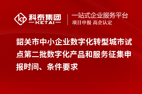 韶關市中小企業(yè)數(shù)字化轉型城市試點第二批數(shù)字化產品和服務征集申報時間、條件要求