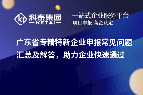 廣東省專精特新企業(yè)申報常見問題匯總及解答，助力企業(yè)快速通過
