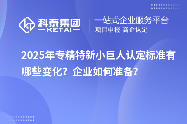 2025年專精特新小巨人認(rèn)定標(biāo)準(zhǔn)有哪些變化？企業(yè)如何準(zhǔn)備？