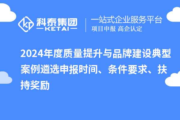 2024年度質(zhì)量提升與品牌建設(shè)典型案例遴選申報時間、條件要求、扶持獎勵
