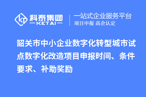 韶關市中小企業(yè)數(shù)字化轉型城市試點數(shù)字化改造項目申報時間、條件要求、補助獎勵