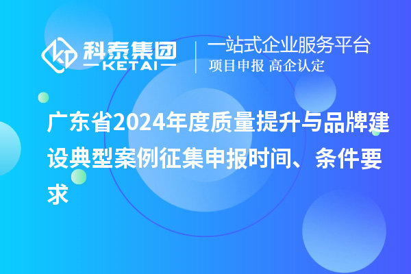 廣東省2024年度質(zhì)量提升與品牌建設(shè)典型案例征集申報(bào)時(shí)間、條件要求