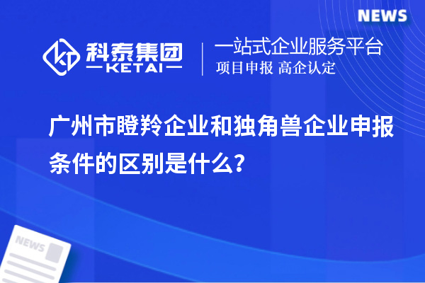 廣州市瞪羚企業(yè)和獨(dú)角獸企業(yè)申報條件的區(qū)別是什么？