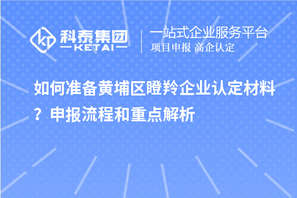 如何準(zhǔn)備黃埔區(qū)瞪羚企業(yè)認(rèn)定材料？申報流程和重點解析