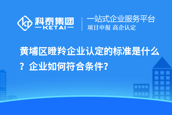 黃埔區(qū)瞪羚企業(yè)認(rèn)定的標(biāo)準(zhǔn)是什么？企業(yè)如何符合條件？