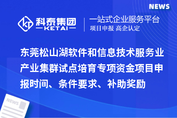東莞松山湖軟件和信息技術(shù)服務(wù)業(yè)產(chǎn)業(yè)集群試點(diǎn)培育專項(xiàng)資金項(xiàng)目申報(bào)時(shí)間、條件要求、補(bǔ)助獎(jiǎng)勵(lì)