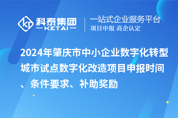 2024年肇慶市中小企業(yè)數(shù)字化轉(zhuǎn)型城市試點(diǎn)數(shù)字化改造項(xiàng)目申報(bào)時(shí)間、條件要求、補(bǔ)助獎(jiǎng)勵(lì)