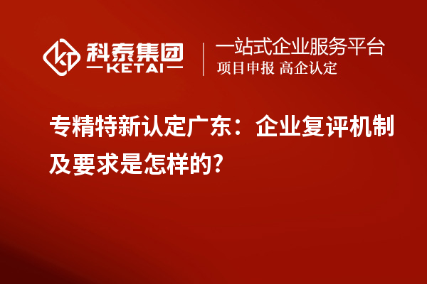 專精特新認定廣東：企業(yè)復(fù)評機制及要求是怎樣的?
