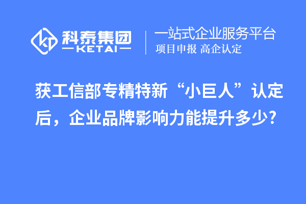 獲工信部專精特新 “小巨人” 認定后，企業(yè)品牌影響力能提升多少?
