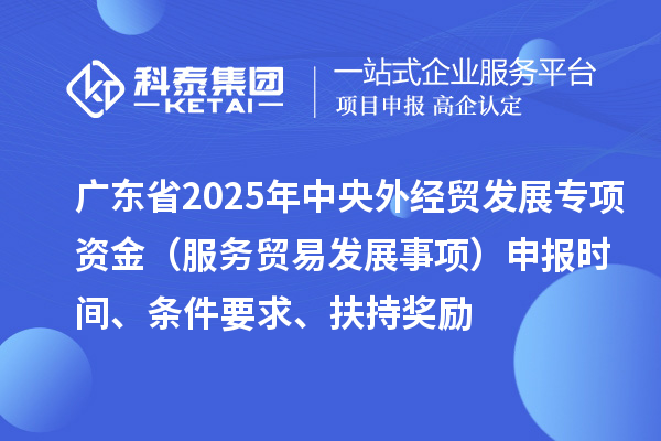 廣東省2025年中央外經(jīng)貿(mào)發(fā)展專項資金（服務(wù)貿(mào)易發(fā)展事項）申報時間、條件要求、扶持獎勵