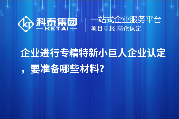 企業(yè)進(jìn)行專精特新小巨人企業(yè)認(rèn)定，要準(zhǔn)備哪些材料？