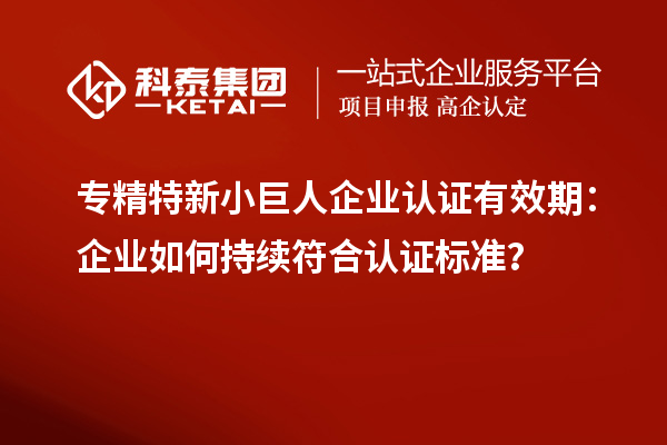 專(zhuān)精特新小巨人企業(yè)認(rèn)證有效期：企業(yè)如何持續(xù)符合認(rèn)證標(biāo)準(zhǔn)？