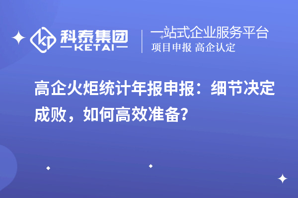 高企火炬統(tǒng)計年報申報：細節(jié)決定成敗，如何高效準備？