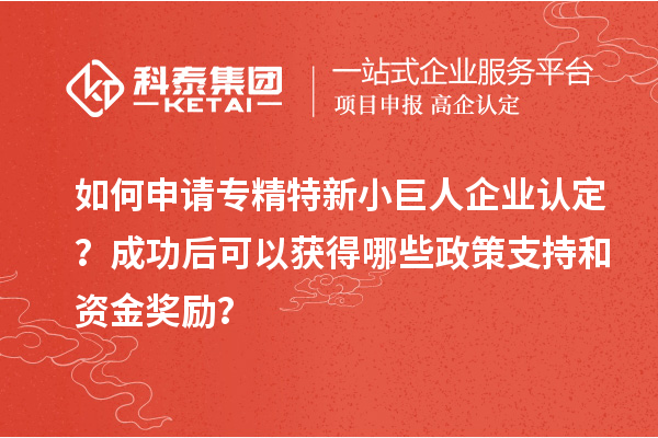 如何申請(qǐng)專(zhuān)精特新小巨人企業(yè)認(rèn)定？成功后可以獲得哪些政策支持和資金獎(jiǎng)勵(lì)？