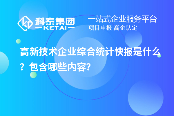 高新技術企業(yè)綜合統(tǒng)計快報是什么？包含哪些內容？
