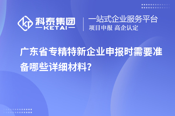 廣東省專精特新企業(yè)申報時需要準備哪些詳細材料？