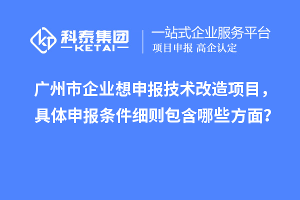 廣州市企業(yè)想申報技術(shù)改造項目，具體申報條件細則包含哪些方面？