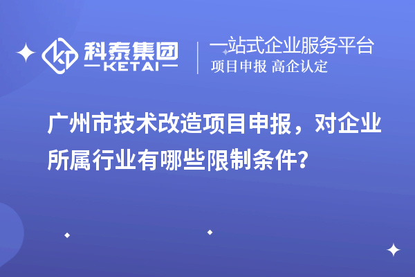 廣州市技術(shù)改造項(xiàng)目申報(bào)，對企業(yè)所屬行業(yè)有哪些限制條件？