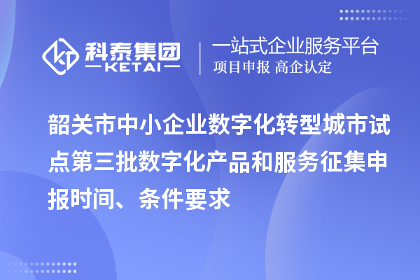 韶關(guān)市中小企業(yè)數(shù)字化轉(zhuǎn)型城市試點(diǎn)第三批數(shù)字化產(chǎn)品和服務(wù)征集申報(bào)時(shí)間、條件要求