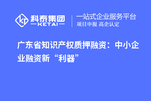 廣東省知識產權質押融資：中小企業(yè)融資新“利器”