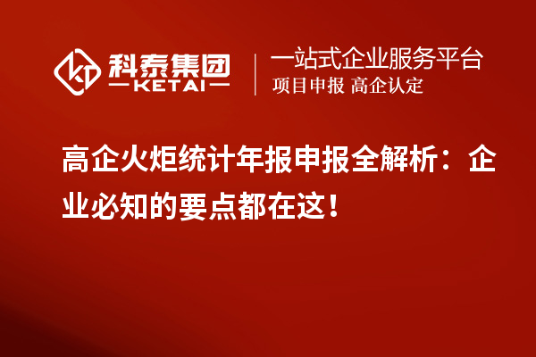 高企火炬統(tǒng)計(jì)年報(bào)申報(bào)全解析：企業(yè)必知的要點(diǎn)都在這！