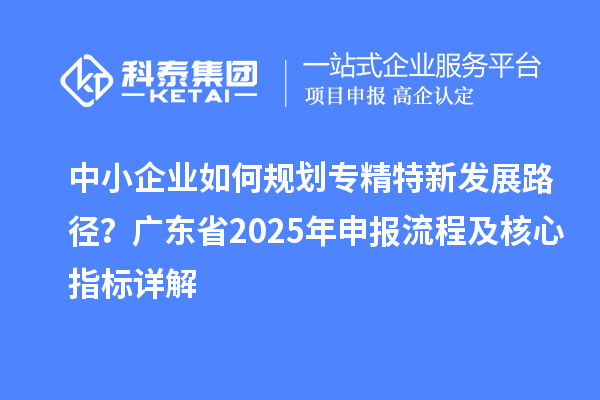 中小企業(yè)如何規(guī)劃專精特新發(fā)展路徑？廣東省2025年申報流程及核心指標(biāo)詳解