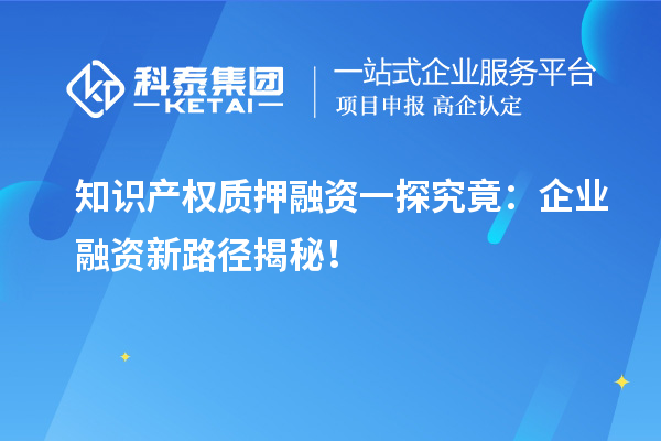 知識(shí)產(chǎn)權(quán)質(zhì)押融資一探究竟：企業(yè)融資新路徑揭秘！