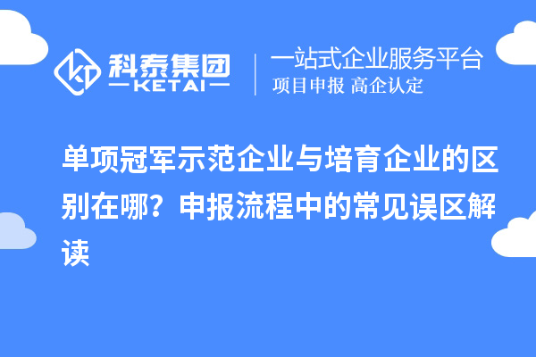 單項冠軍示范企業(yè)與培育企業(yè)的區(qū)別在哪？申報流程中的常見誤區(qū)解讀