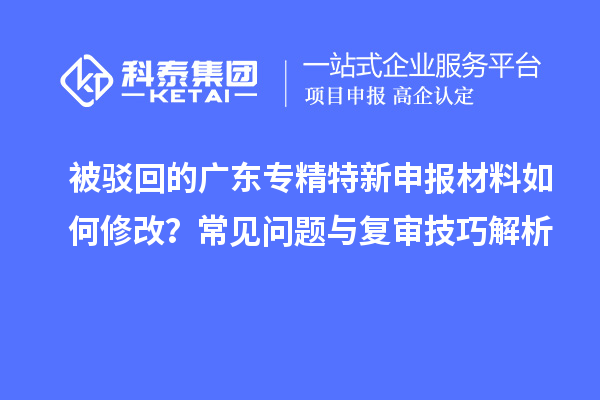 被駁回的廣東專(zhuān)精特新申報(bào)材料如何修改？常見(jiàn)問(wèn)題與復(fù)審技巧解析