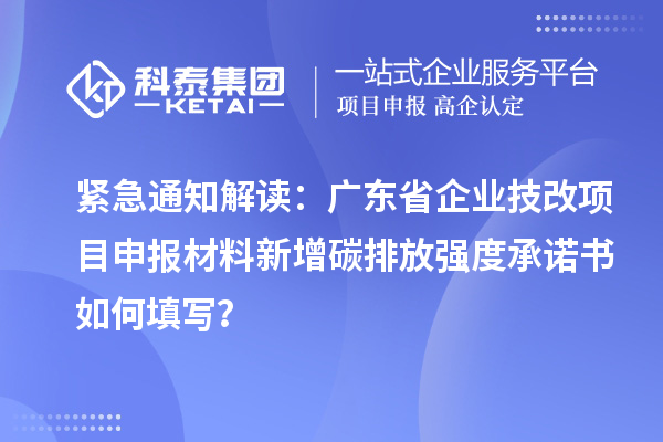 緊急通知解讀：廣東省企業(yè)技改項目申報材料新增碳排放強度承諾書如何填寫？