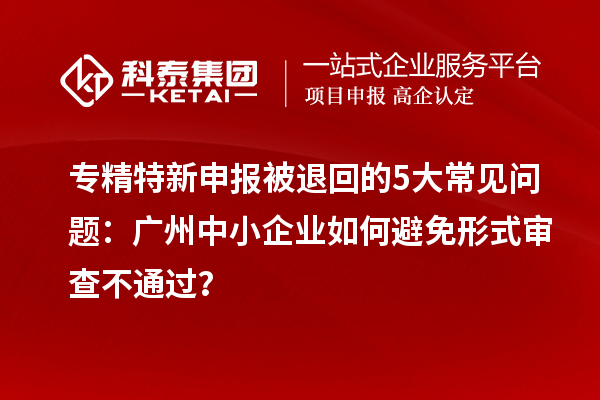 專精特新申報(bào)被退回的5大常見(jiàn)問(wèn)題：廣州中小企業(yè)如何避免形式審查不通過(guò)？