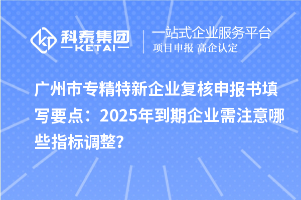 廣州市專精特新企業(yè)復(fù)核申報(bào)書填寫要點(diǎn)：2025年到期企業(yè)需注意哪些指標(biāo)調(diào)整？
