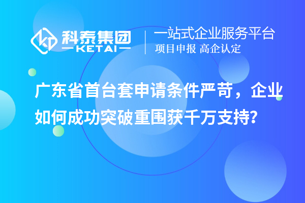 廣東省首臺套申請條件嚴苛，企業(yè)如何成功突破重圍獲千萬支持？