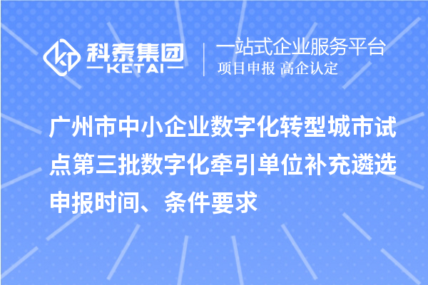 廣州市中小企業(yè)數(shù)字化轉(zhuǎn)型城市試點(diǎn)第三批數(shù)字化牽引單位補(bǔ)充遴選申報(bào)時(shí)間、條件要求