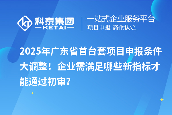 2025年廣東省首臺套項(xiàng)目申報(bào)條件大調(diào)整！企業(yè)需滿足哪些新指標(biāo)才能通過初審？
