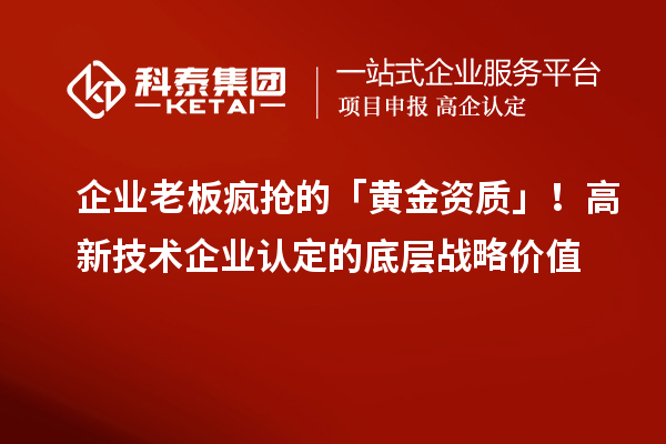 企業(yè)老板瘋搶的「黃金資質(zhì)」！高新技術(shù)企業(yè)認定的底層戰(zhàn)略價值